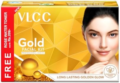 VLCC Gold Facial Kit + FREE Rose Water Toner | 300gm + 100ml