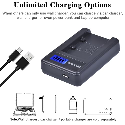 Batmax 2Packs NP-FH50 Battery + LCD USB Charger for Sony NP-FH30,NP-FH40,NP-FH50 H Series Batteries;Sony Alpha DSLR A230, DSLR A290, DSLR A330, DSLR A380, DSLR A390, Cyber-Shot DSC-HX1 Handycams