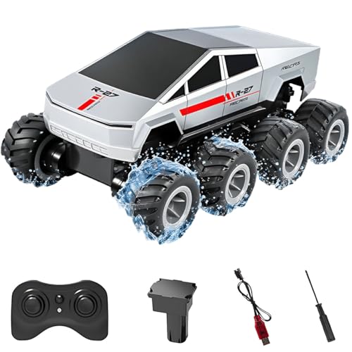 Listado de Vehículos de esta semana. 42 Camión RC Anfibio Coche Control Remoto, Juguete de Coche 8WD 2.4GHz Escala 1:18 con 2 Baterías, Cybertruck Toy Impermeable Juguete Piscina Camioneta Monster Truck Todo Terreno...