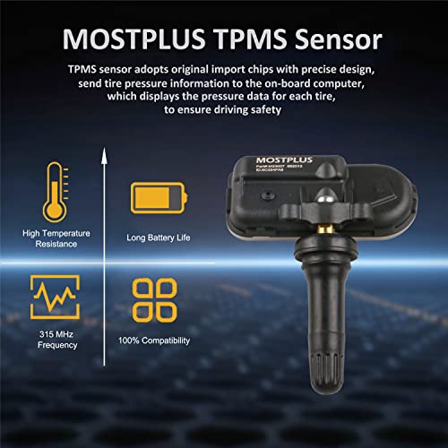 Mostplus 68157568Aa Tire Pressure Monitoring System Sensor (Tpms) 433Mhz Compatible For 2013-2020 Dodge Ram | 2014-2017 Dodge Ram 1500 2500 3500 | 2013-2022 Jeep Cherokee | 18-22 Jeep Grand Commander #TOP1