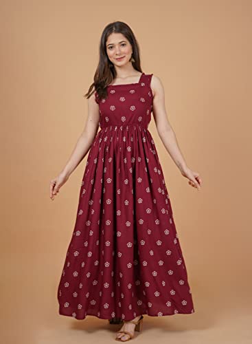 Image of New Rayon Printed Flared Maxi Dress for Women & Girl's | Women Flared Dress
