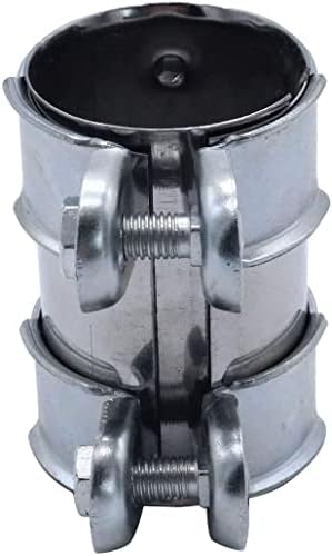 1 PC SHLPDFM Silver 55 x 95mm Compatible with Audi VW Seat Skoda Exhaust Pipe Sleeve Connector Clamp 1K0253141M Universal