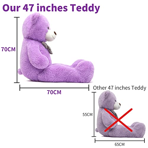 Morismos Giant Teddy Bear Purple, Big Teddy Bear Stuffed Animals Plush For Girlfriend Kids Christmas Valentine's Day Birthday, 47 Inches #TOP4