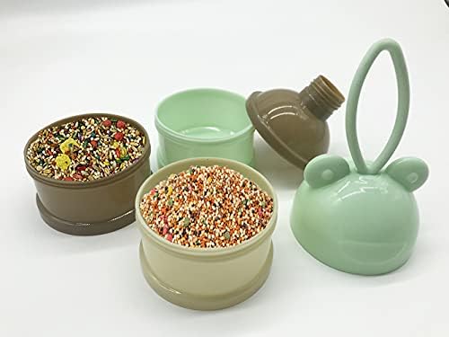 Bird Feeder, 3-Compartment Storage Cups for Water Food and Snacks with Loop for Hanging to Travel