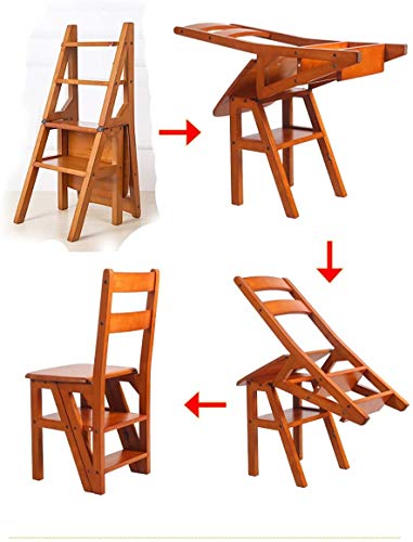 Support à fleurs double en bois avec échelle pliante intégrée - 2