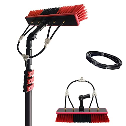 Cepillo telescópico Alimentado por Agua de 3,6 a 10,8 m, Cepillo telescópico para techos de Invernadero Alimentado por Agua, Cepillo telescópico Alimentado por Agua para Limpieza de Ventanas
