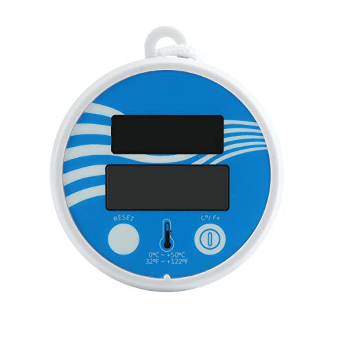 Queenser Termômetro de piscina com energia solar termômetro digital para piscina flutuante termômetr
