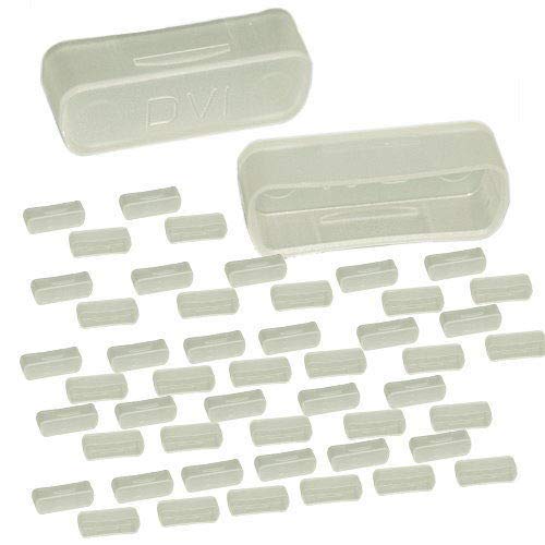 Kentek Lot of 50 PCs DVI Video Port Jack snap-in dust Dirt Cover Clear Color Female Type for DVI-I, DVI-A, DVI-D