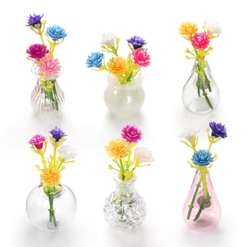 6 Pack Mini Jarrón Imanes de Vidrio Decorativos