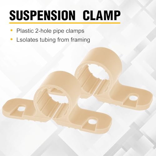 Image of Briwooody 50 Pack 1 /2 Inch Skin Color Pipe Supports Suspension Clamp Pipe Clamps Pex Clamps for Pex, Copper, Cpvc