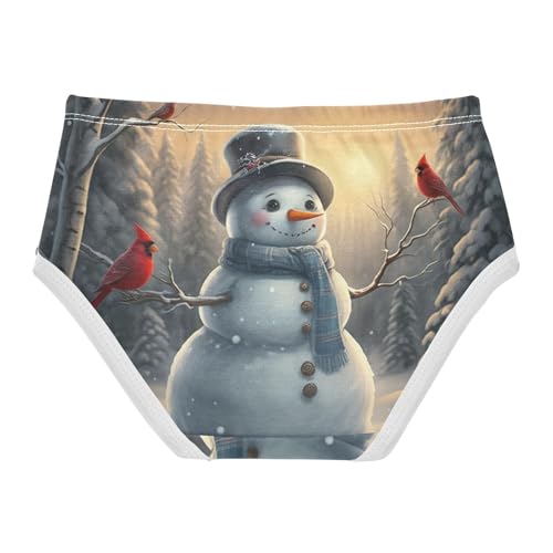 Girls Underwear Toddlers 2t Cotton Cute Panties Girl Animals Undies Kids Briefs Cheerful Snowman Winter2