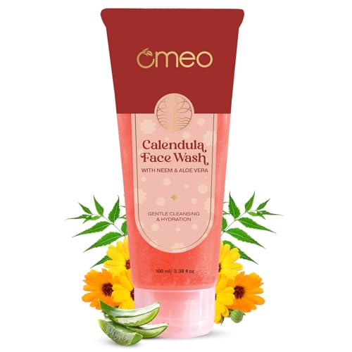 Image of Omeo Calendula Face Wash 100ml | Anti Acne & Oil Control Face Wash for Normal to Oily Skin | With Calendula, Neem Seed, Aloe Vera & Berberis | Gentle Daily Cleanser for Men & Women | Dermatologically Tested, Paraben & Cruelty Free