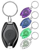 Uniclife 5 Pack LED Keychain Flashlight Mini LED Keychain Light 14 Lumen Portable Ultra Bright Battery Powered Key Ring Torch for Outdoor Camping Hiking and Emergency Lighting, 5 Colors of Shells