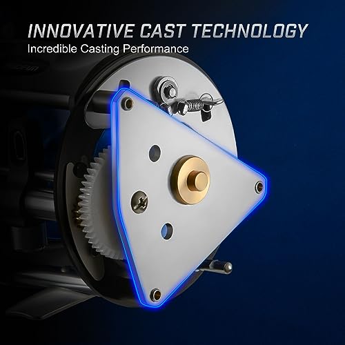Image of Piscifun Chaos XS Baitcasting Fishing Reel, Reinforced Metal Body Round Baitcaster Reel, Smooth Powerful Saltwater Inshore Surf Trolling Reel, Conventional Reel for Catfish, Musky, Bass, Pike
