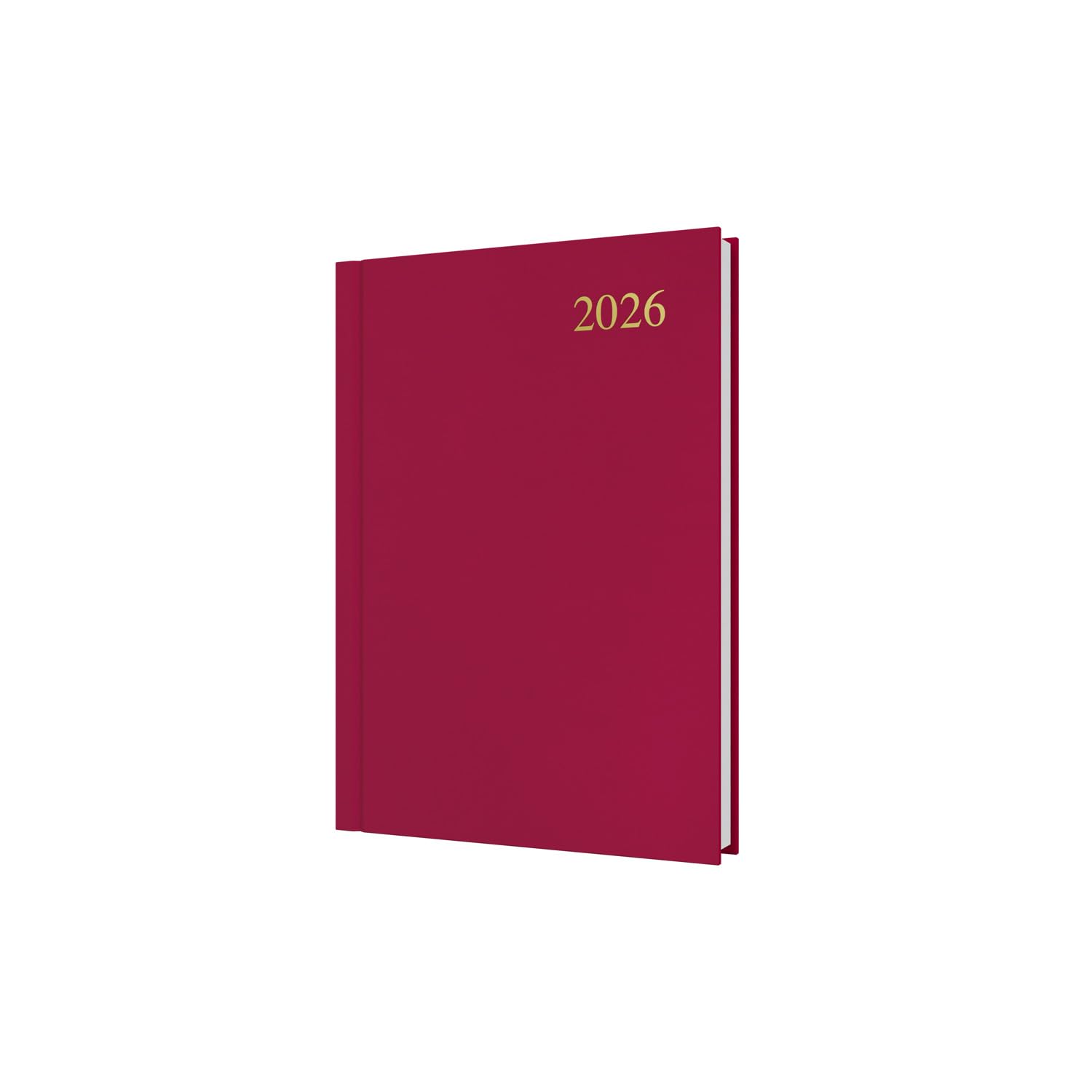 Collins - Essential - 2026 12 Month Calendar Year Planner, Day-to-Page Diary, A5 Hard Cover - Maroon (ESSA51.78-26)