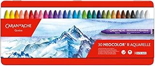 Creative Art Materials"Caran D'Ache NeoColor II" Water Soluble Wax Pastel Set, Multi-Colour, Pack of 30