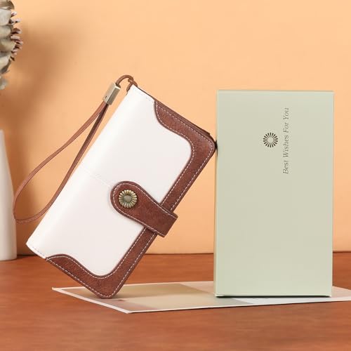 Image of FALAN MULE Wallets for Women Trifold Wristlet Wallets Large Capacity RFID Blocking Ladies Purse Credit Card Holder