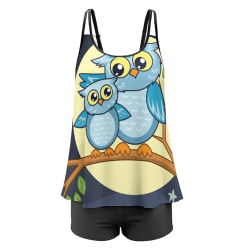 Robe de plage tankini chouette femme anti-complexe avec shorty