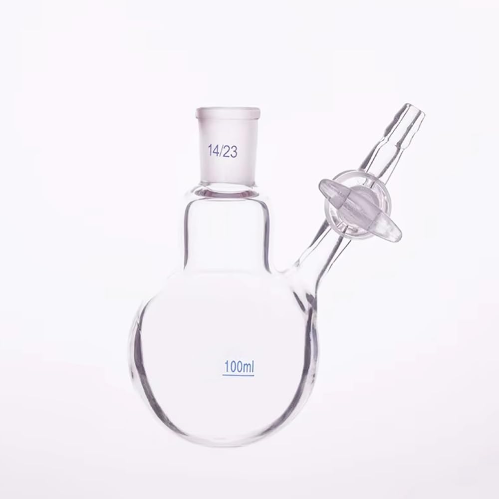Matraz De Reacción De Boca Esmerilada Estándar Simple, 25 Ml-250 Ml, Junta 14/23, Válvula De Conmutación De Vidrio, Matraz De Reacción De Fondo Redondo(50ml)