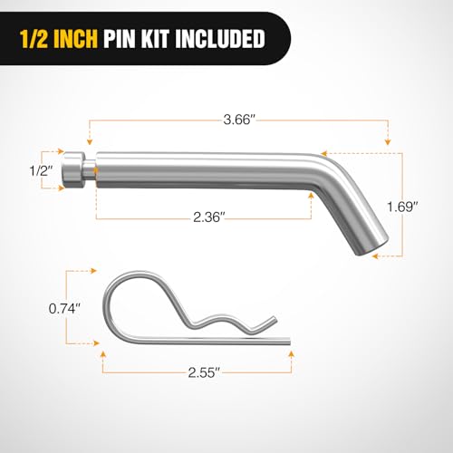 Image of Nilight 3 in 1 ATV UTV Multi Hitch Mount with 1-7 /8 inch Ball Hitch Rated 2000 LBS Fits 1-1 /4 Inch Receiver Winch Strap Loop Rated 5000 LBS