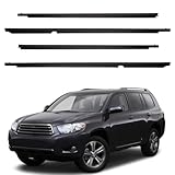 Dasbecan Weatherstrip Window Seal Car Window Moulding Trim 4pcs Compatible with Toyota Highlander 2008 2009 2010 Replaces# 75720-0E030 75710-0E030 75740-0E030 75730-0E030