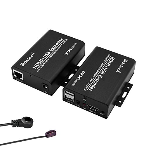 HDMI KVM USB Extender,1080P 60Hz Over Cat5e/Cat6 Ethernet Cable Signal Extension Up to 120m/395Ft Support USB Keyboard Mouse,Plug & Play Without Driver HDMI KVM USB Extender,1080P 60Hz Over Cat5e/Cat6 Ethernet Cable Signal Extension Up to 120m/395Ft Support USB Keyboard Mouse,Plug & Play Without Driver