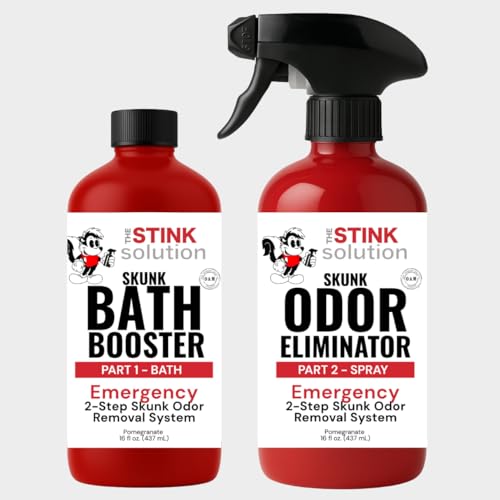 The Stink Solution Skunk Odor Eliminator for Dogs Natural Skunk Smell Remover Kit 16 oz Bath Booster...