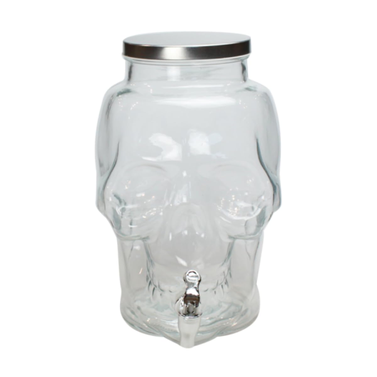 Fontaine Distributeur de Boisson 8L Forme Tête de Mort en Verre Cubanios avec Robinet