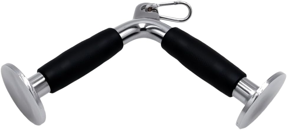 qibylift LAT Pull Down Bar,V-Shaped Rotating Straight Press Down Bar,Tricep Rope,Strength Training Double D Row Handle Cable Attachment for Weight Workout,Cable Machine Accessories