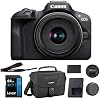 Cámara Mirrorless Canon EOS R100 con Kit de Lente RF-S18-45mm F4.5-6.3 IS STM, Sensor CMOS de 24.1 Megapíxeles (APS-C), Video 4K, Montura RF | Negro Incluye Tarjeta de Memoria 64GB y Bolsa de Hombro para Cámara (3 Artículos) 2
