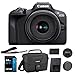 Canon EOS R100 Mirrorless Camera with RF-S18-45mm F4.5-6.3 IS STM Lens Kit, 24.1 Megapixel CMOS (APS-C) Sensor, 4K Video, RF Mount | Black Bundled with 64GB Memory Card & Camera Shoulder Bag (3 Items)