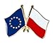 Gemelolandia | Broche à rabat drapeau de l'Union européenne et drapeau de Pologne | Broches originales et bon marché Pour offrir | Pour les chemises, les Vêtements ou Pour votre sac à dos