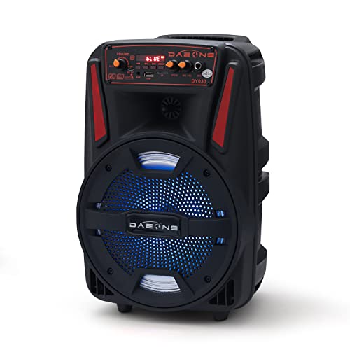 Portable BT Speaker 8 Woofer Rechargeable HD With LED Lights Mic Remote Fm Aux