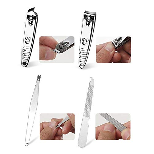 SCRUBY Ensemble de manucure portable 8 pièces gris pour soin des ongles