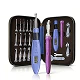 Crochet Hook with 18 Different Size for Stitch & Row Counter Light Up Interchangeable Crochet Needle Ergonomic Crochet Hooks with 2 Levels Light up Crochet Hook Set