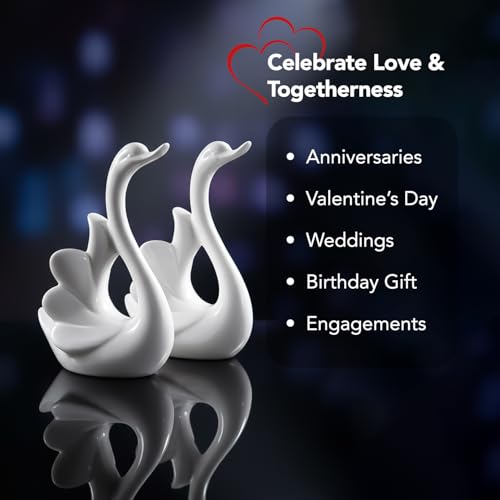 Image of Ekhasa Nostrae Cute Swan Couples Show Pieces for Home Decor Bed Room Decorative Items | Romantic Love Showpieces Gift Item for Valentines Day