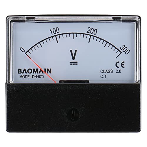 Image of BAOMAIN DH-670 DC 0-300V Class 2.5 Analog Panel Volt Meter | DC 0-300V panel voltmeter for easy voltage testing. Class 2.5 accuracy with clear scale.