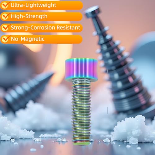 Image of M8x25 Titanium Bolts, Colorful, 6PC | Lightweight Hex Socket Screws, MTB /Road Bike /Motorcycle, Corrosion Resistant, Marine Grade Fasteners