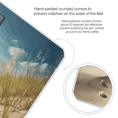 Báscula digital Beach Seaside vidrio templado para baño miniatura 4
