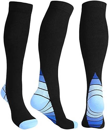 BAISHENGGT Unisex 3 Pairs Compression Socks for Women & Men 15-20mmHg