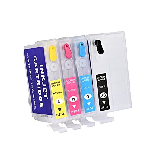 Greendhat Empty Refillable Ink Cartridges, Sublimation Ink Cartridges Compatible with WF-3620 WF-3640 WF-7110 WF-7210 WF-7610 WF-7620 WF-7710 WF-7720 Ink Cartridges (4Pcs)