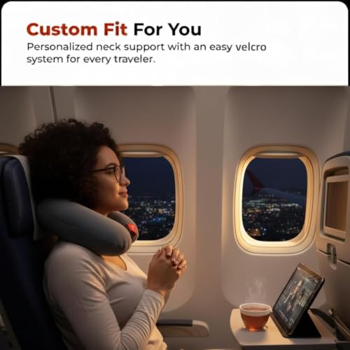 Image of zaxty Soft Fibre Filled Neck Pillow for Car, Train, Flight Travel, Neck Support Rest Pillow with Attachable Snap Strap | Pack of 1