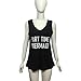 Winhurn Sexy Women Part Time Mermaid Print Sleeveless Blouse Vest Tank Top (S, Black)