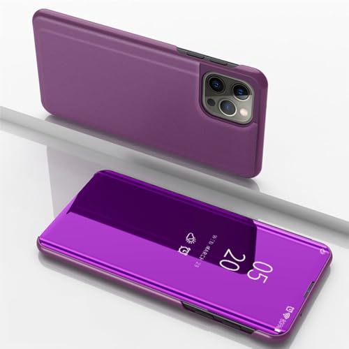 Étui clapet iPhone 15 Pro Max König Design violet en simili cuir premium et finitions soignées