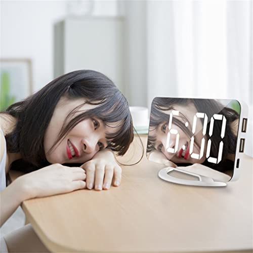 Reloj de alarma digital electrónico con pantalla táctil luces LED y carga para mesa 3