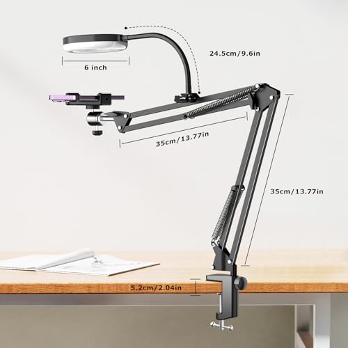 Soporte de teléfono articulado compatible iPhone cámara web Logitech luz LED 6