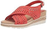 Bella Vita Women's Cosette Wedge Sandal, Coral, 7.5 Wide