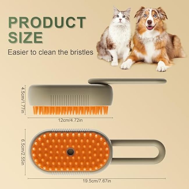 Cat Steam Brush for Shedding, 4 in 1 Cat Brush with Steam, Pet Groomer Comb for Long and Short Hair Cats and Dogs Grooming Supplies-TPDccSps
