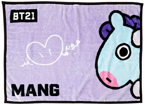 丸眞 ひざ掛け BT21 ひょっこり_MANG 公式 グッズ ブランケット H70×W100cm かわいい ふわふわ おしゃれ 防寒グッズ 5785000300