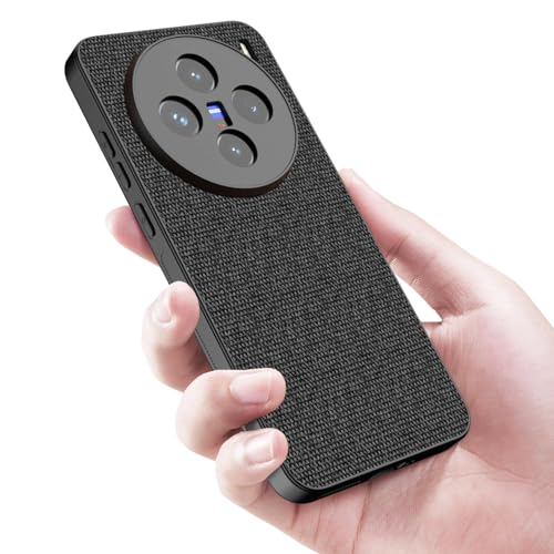 Image of Kapa Soft Full Fabric Protective Back Case Cover for Vivo X200 (5G) | Shockproof Slim Hard Anti Slip Back Case (Black)